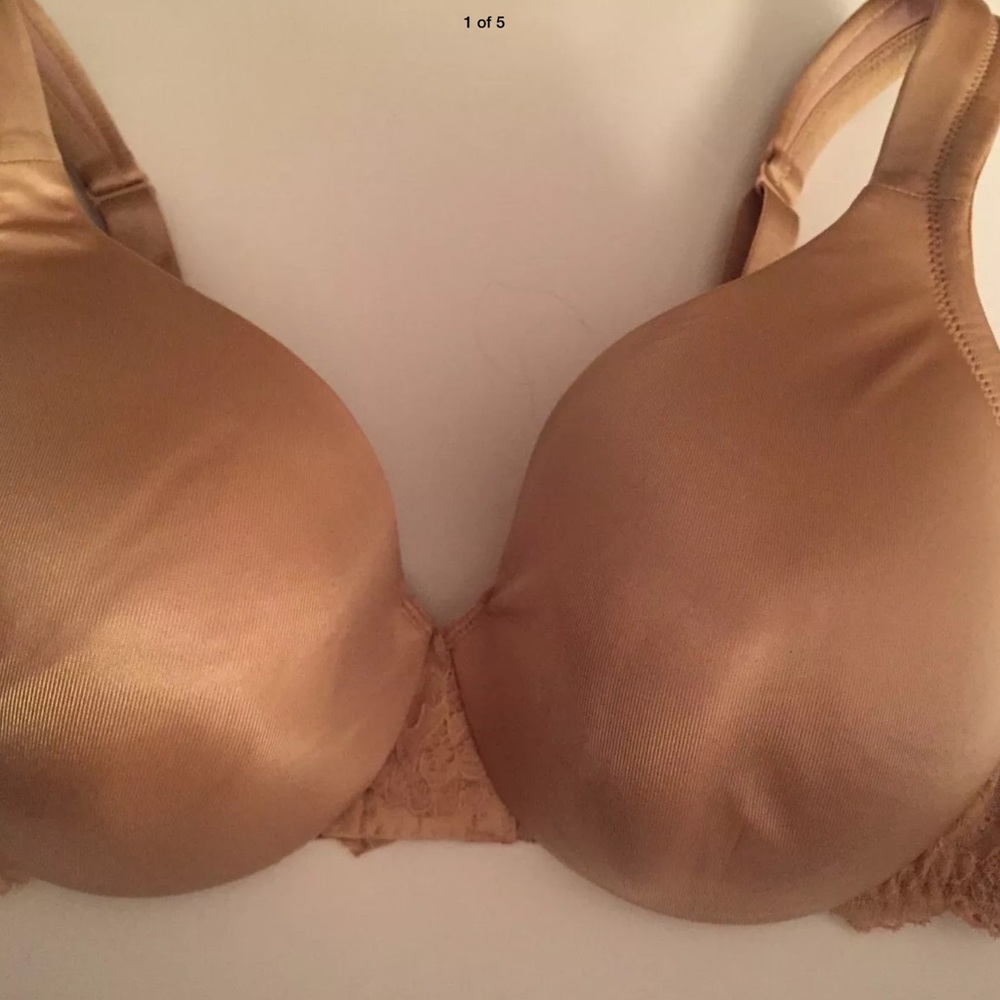 36C Lace Trim Satin Smooth Full Coverage Beige UW